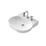 Caroma 510mm Opal Wall Basin - 3 Tap Holes