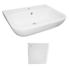 Johnson Suisse White Wall Mounted Basin 560 x 450 With 1 Taphole, Overflow and Shroud With Plug And Waste