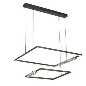 Telbix Zafra Contemporary Pendant Hanging Lamp Light Metal Aluminium Crystal Silicon Black Sand
