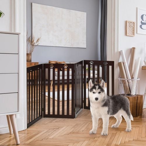 Costway 4 panel Pet Gate Foldable Dog Fence Barrier
