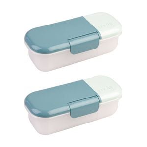 2pk Melii Snack & Dip Airtight Leakproof Food Container Blue Mint 320ml