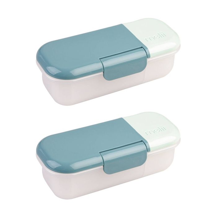 2pk Melii Snack & Dip Airtight Leakproof Food Container Blue Mint 320ml