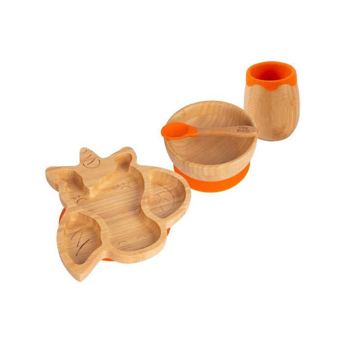 Tiny Dining 4pc Unicorn Bamboo Suction Baby Feeding Set