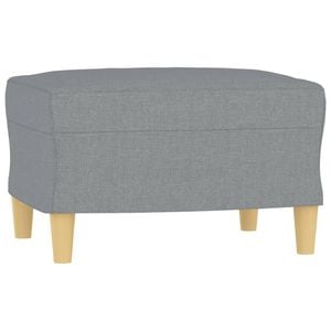 vidaXL Footstool Light Grey Fabric Ottoman Footrest Living Room Sofa Stool