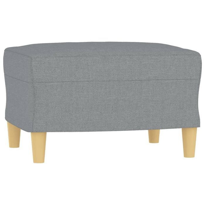 vidaXL Footstool Light Grey Fabric Ottoman Footrest Living Room Sofa Stool