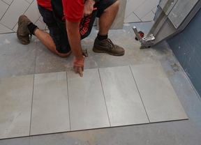 DIY Step Image - How to lay floor tiles . Blob storage upload.