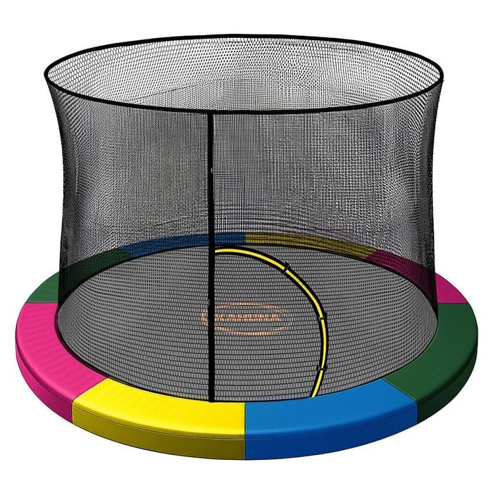 Kahuna 10ft Trampoline Pad And Net - Rainbow