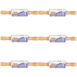 6PK Topchef Silicone/Bamboo Mini Rolling Pin Kids Baking Utensil Set Assorted