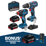 Bosch 18V Professional 2 Piece Brushless Combo Kit With 2 x 4.0Ah Li-Ion Batteries