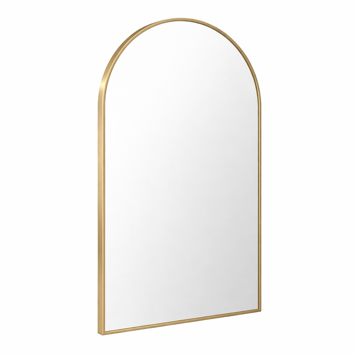 Barelli 900x600mm Signature High Specification Forma Brushed Brass Arch Framed Mirror