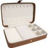 LVD Jewellery Travel Box Storage Organiser 25.3x16.1cm - Tan