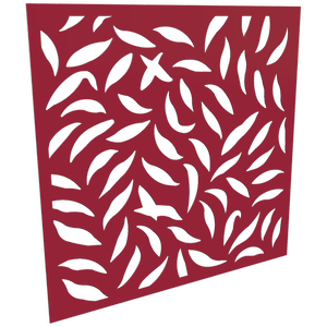 ProtectorAl 300-1200w x 300-1200h Dark Red/Gloss White Large Leaf Unframed Composite Deco Panel