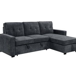 Collyn Chenille Sofa Bed with Right Chaise � Dark Grey