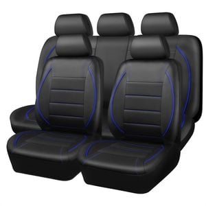 Catzon Pu Leather Car Seat Covers Full Set Universal Fit For Suvs Van Trucks-blue