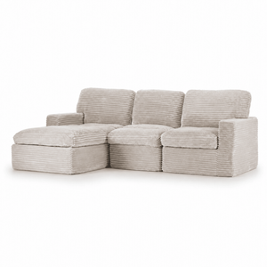 Airluxe Orion Bone 276cm 3 Seater Compressed L-Shaped Lounge Couch