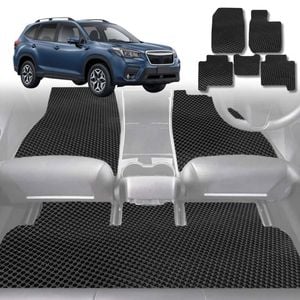 6D Diamond Car Floor Mats for Subaru Forester 2018-2025-Full Set-Black-Outback GT