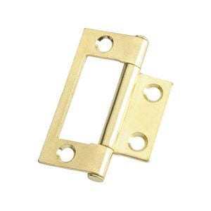 Lane 50 x 40 x 1.2mm Brass Plated Fixed Pin Easy Fit Hinge - 2 Pack