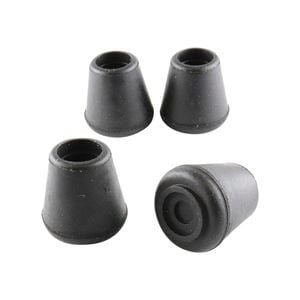Surface Gard 13mm Black Round External Rubber Chair Tips - 4 Pack