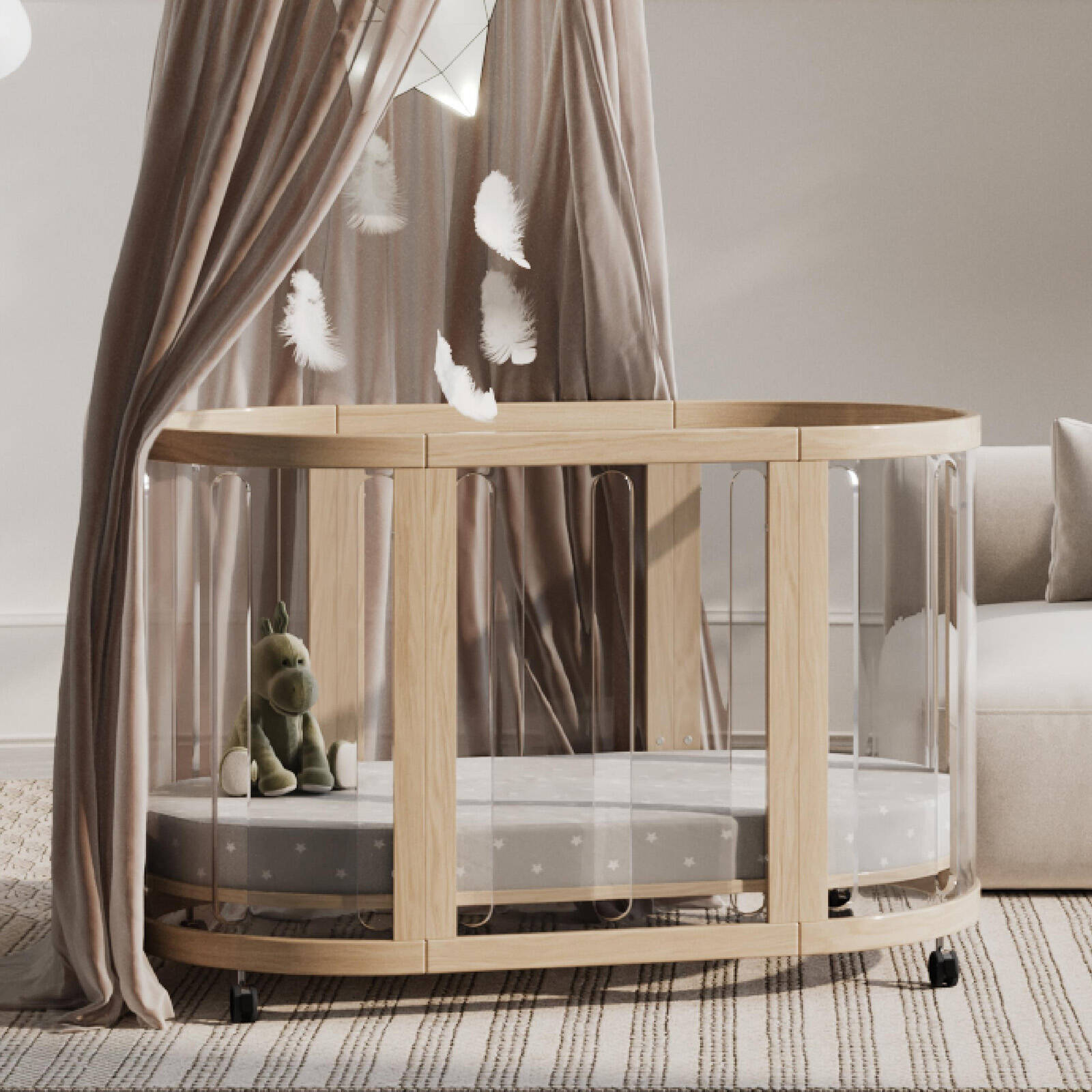 Babyhood Kaylula Sova Cot Clear Mattress Beech Bunnings