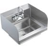 VEVOR 43x33cm Commercial Hand Sink Silver with Faucet and Side Splash for Restaurant