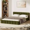 Oikiture Bed Frame Double Green Boucle