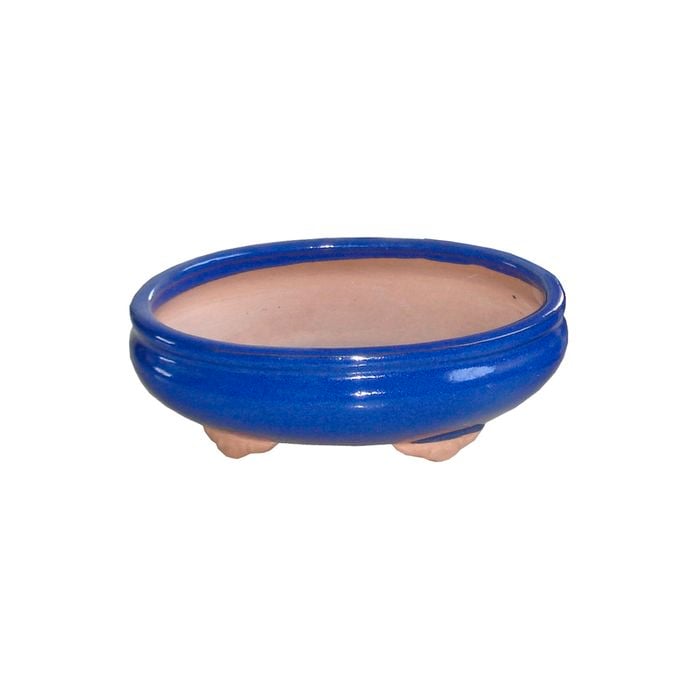 Northcote Pottery 33 x 27 x 10cm Blue Oval Izumi Bonsai Pot - 33cm Blue