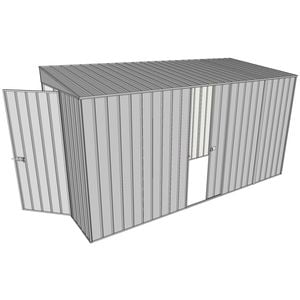 Build-a-Shed 1.5 x 3.7 x 2m Single Sliding Side Door Skillion Shed - Zinc