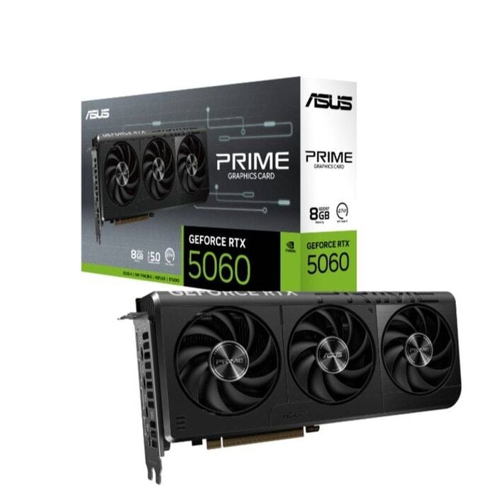 Asus Nvidia Geforce Prime-rtx5060-8grtx5060 8gb Gddr7 2497 Mhz Boost Clock, Ram 28gbps, 613 Ai Tops, Digital Max Resolution