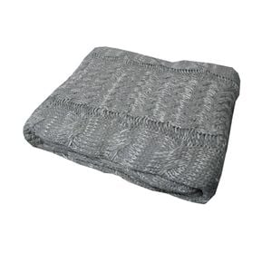 Bloomington Cable Grey Knitted Throw Rug