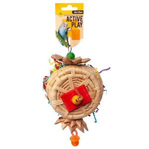 Avi One Bird Toy Basket W Palm Flowers 12.5 X 22cm (22653)