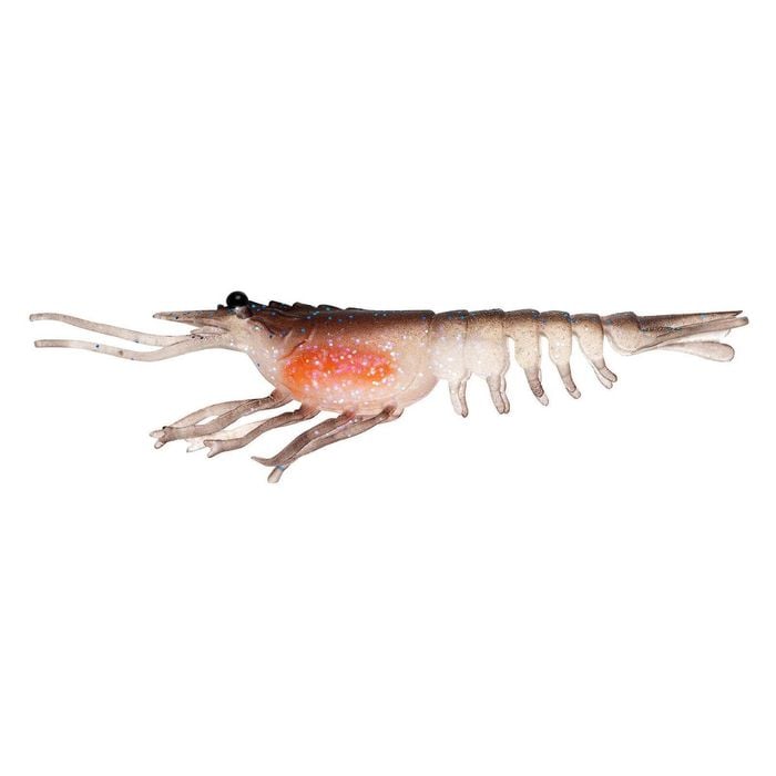 Nomad Design Live Ops Switcher Shrimp 4.25" Soft Plastic Fishing Lure Brown Flasher