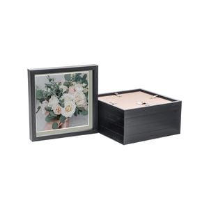Nicola Spring 10" x 10" Black 3D Box Photo Frames - 8" x 8" Mount - Pack of 5