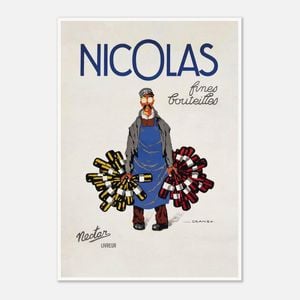 Galrie Nicolas Fine Bottles Vintage Poster by Jules Isnard Dransy Timeless French Art, Poster Only, A1 60 x 84cm (23 x 33inch)