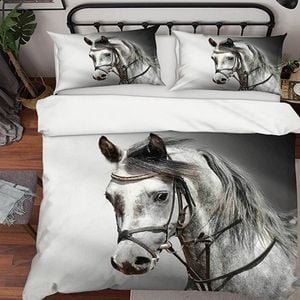 3D White Horse 191 Bedding Set Pillowcases Quilt Duvet Cover Set Queen King