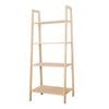 MIUZ Solid Wood Display Shelf 4 Tier Wooden Ladder Stand Storage Book Shelves
