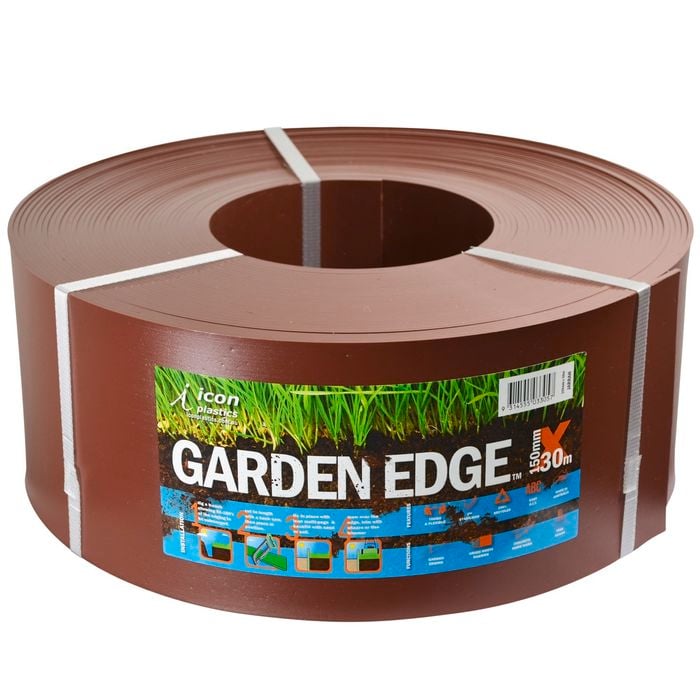 Icon Plastics 150mm x 30m x 3mm Jarrah Garden Edge