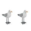 2PK Urban Wooden Drift Seagull Decorative Bird Ornament 11cm White
