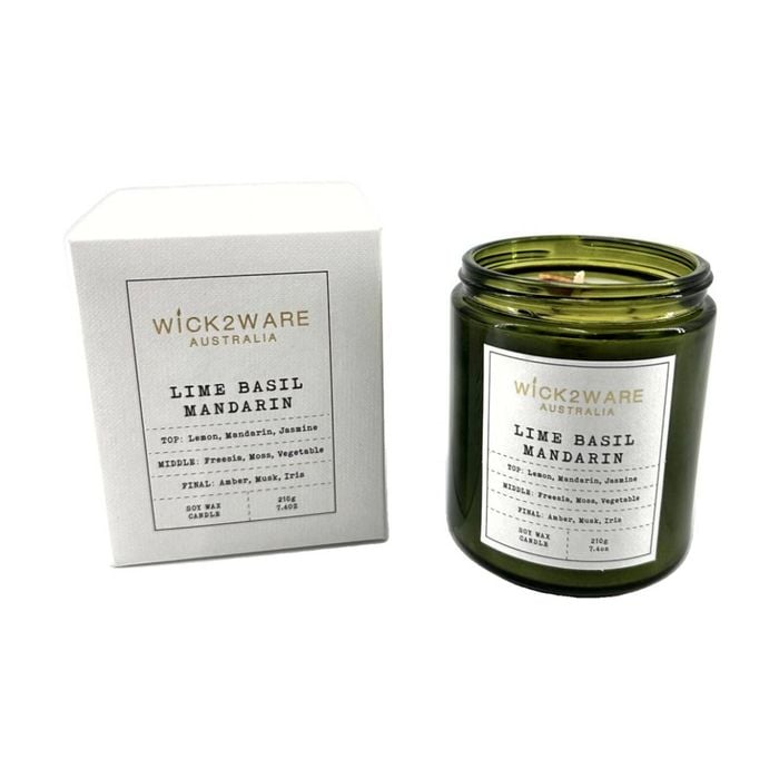 More Than Party Green Soy Candle Home Fragrance Lime Basil Mandarin 210g