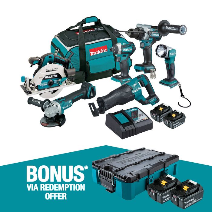 Makita 18V Brushless 6 Piece Combo Kit DLX6108TX1