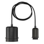 Brilliant Black Maggie Plug-In DIY Shade Holding Suspension Pendant
