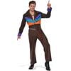 Adult 70's Guy Hippie Fancy Dress Halloween Costume Retro Woodstock Jumpsuit Outfit Multi Colour, Standard