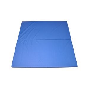 Blue 120cm x 120cm x 5cm Gymnastics Mat - 2-Piece Folding Gym Exercise Yoga Mat