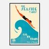 Galrie The Seaside Calls Retro Travel Poster-1930s Vintage Australian Art Print Decor, Black Frame, A4 21 x 30cm (8 x 12inch)