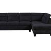 DS Delano Sectional Linen Sofa with Right Chaise - Black