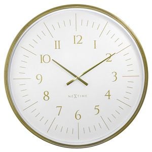 NeXtime Galaxy Large Wall Clock White 76.8x76.8x5.5cm Brushed Gold Case