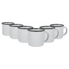Argon Tableware 130ml Enamel Espresso Cups - Black - Set Of 6 Metal Drinking Mugs Teacup Coffee Mug Set Hot, Cold Drinks Cups