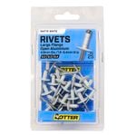 Otter Large Flange Aluminium Rivets Matte White - 25 Pack