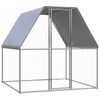 vidaXL Chicken Cage Hen House Coop Enclosure Silver and Grey Galvanised Steel 2x2x2 m