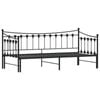 vidaXL Daybed with Trundle without Mattress Black 92x187 cm Single Metal