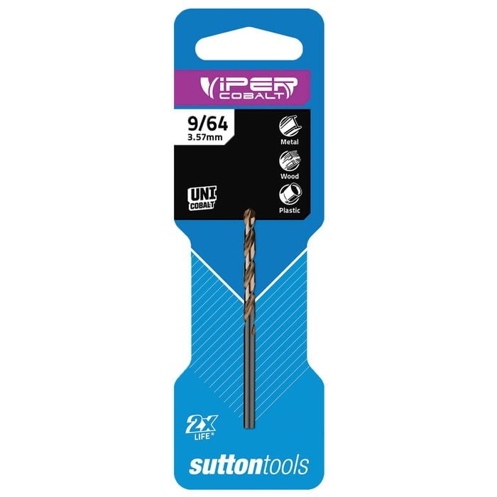 Sutton Tools 9/64" Viper Cobalt Jobber Drill Bit